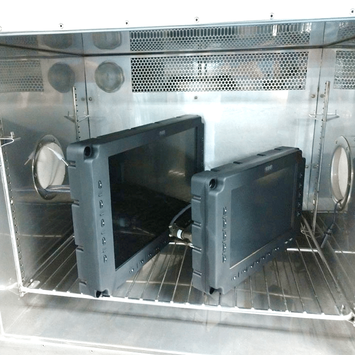 rugged displays inside of temperature chamber