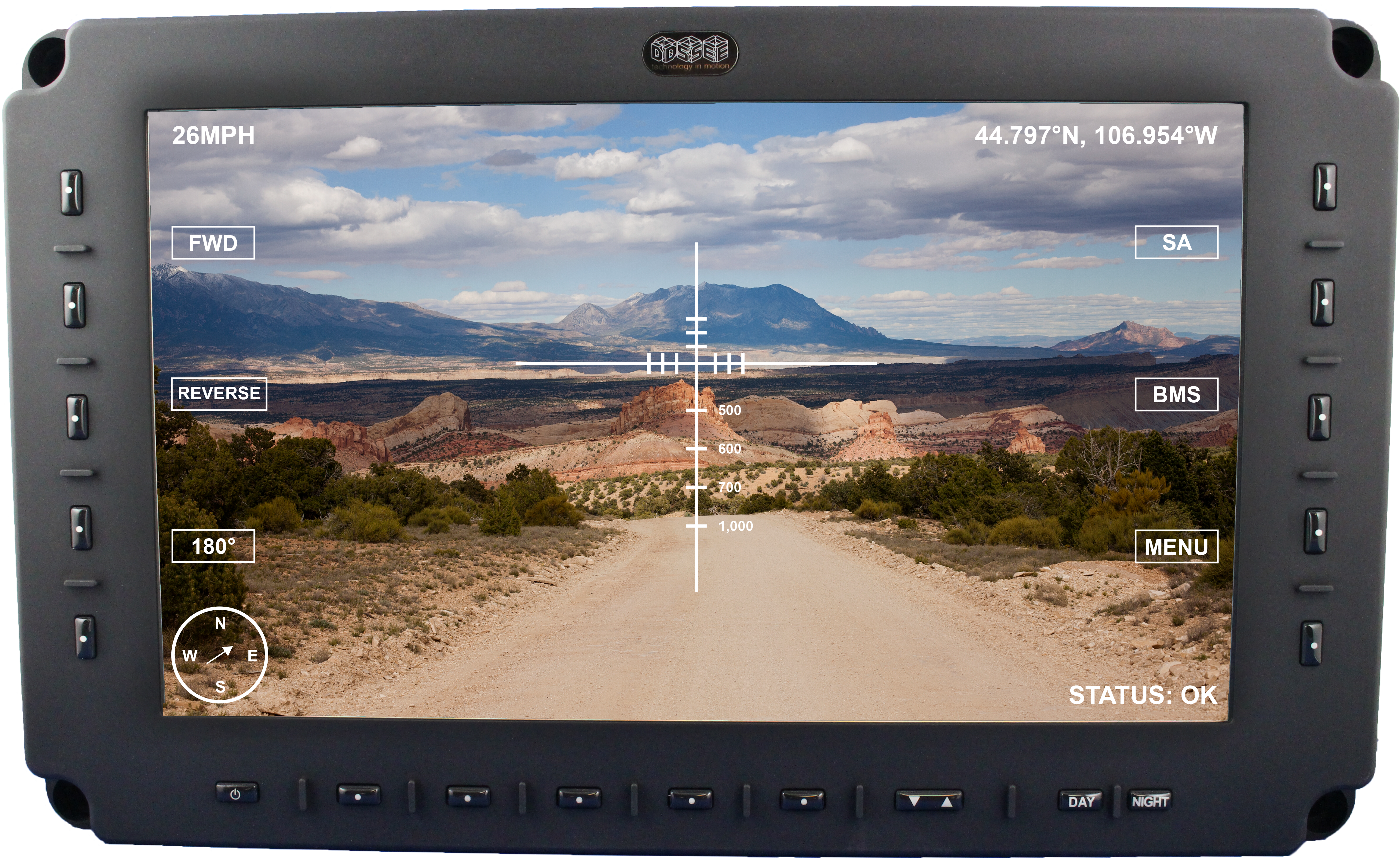 FHDRM with on-screen reticle